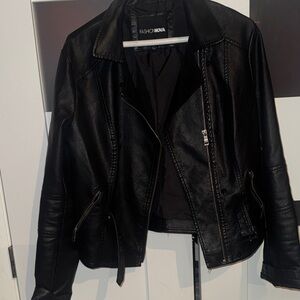 Fashion Nova Sleek Black Leather Jacket